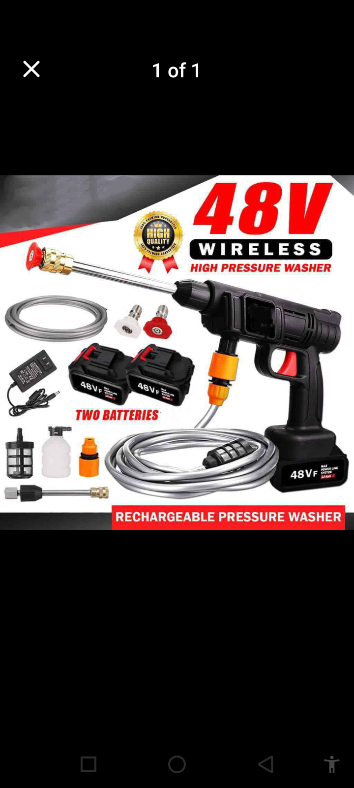 Pressure Washer with Double Batteries