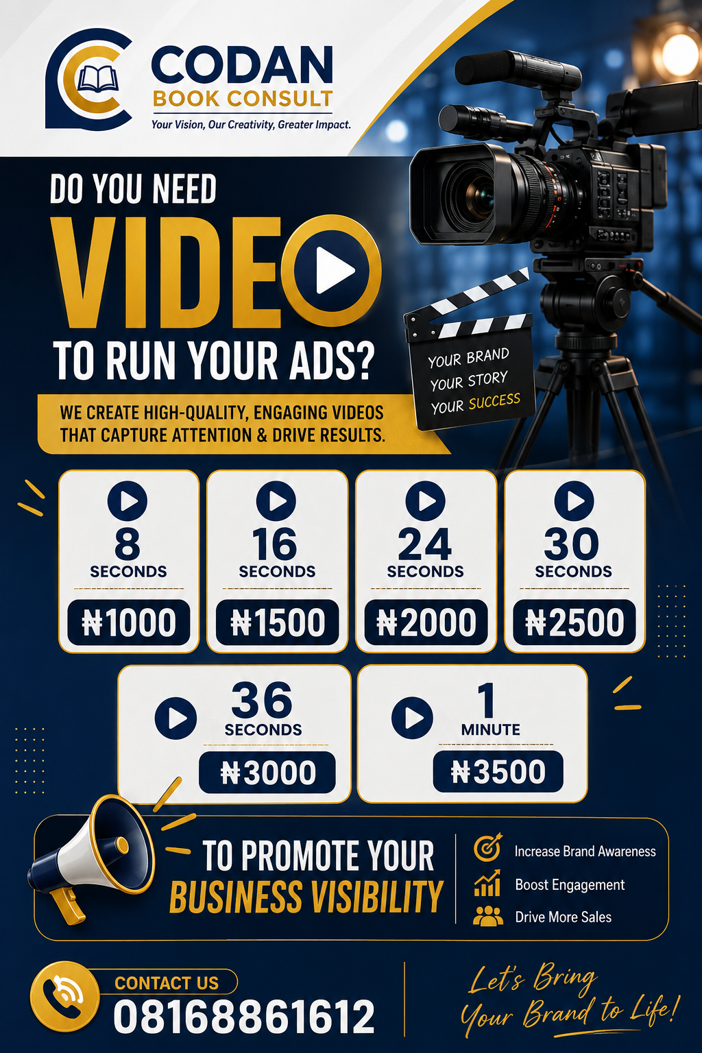 Videos for running ads