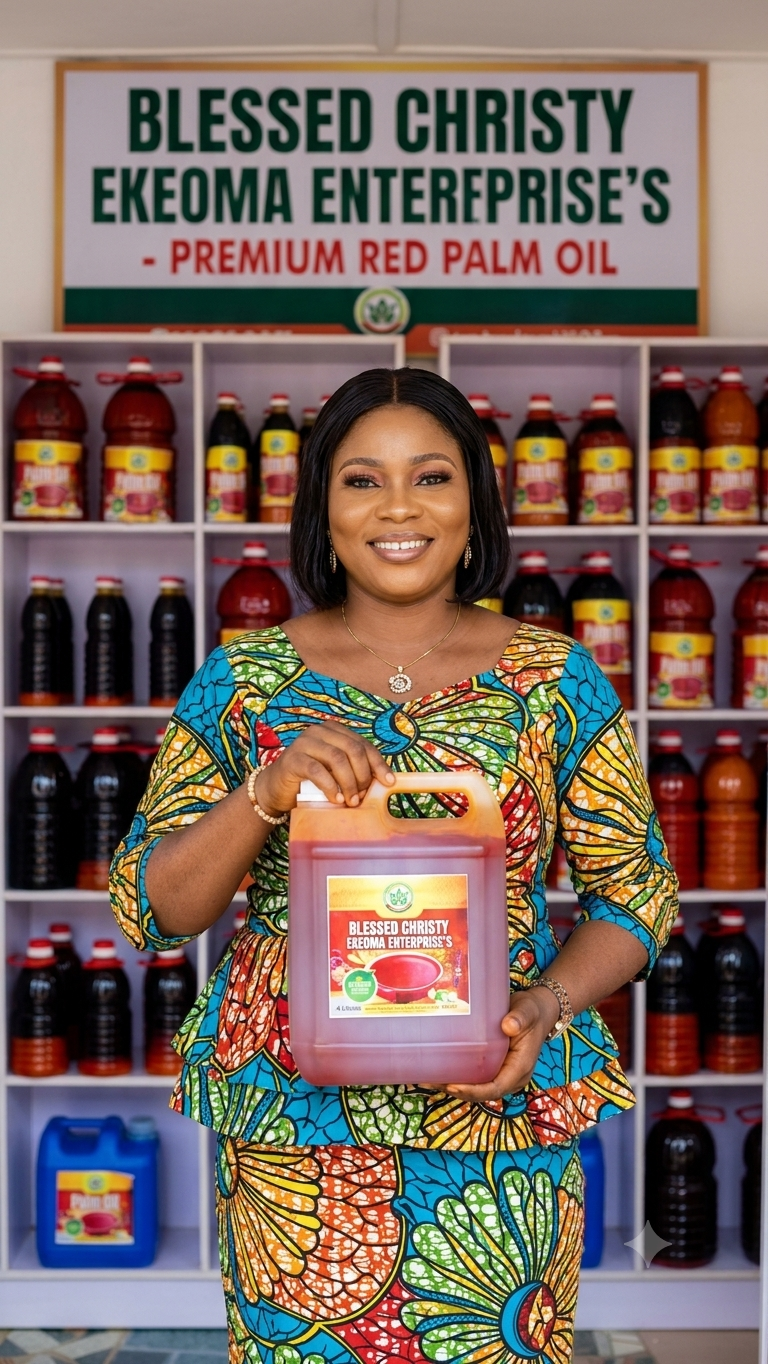 We offer premium, traditionally handmade red palm oil. It is highly refined, well-preserved, and vibrantly colorful. Available in sizes ranging from 500ml to 1, 2, 3, 4, 5, 10, 20, and 25 liters. We deliver nationwide 🇨🇦🇺🇸."