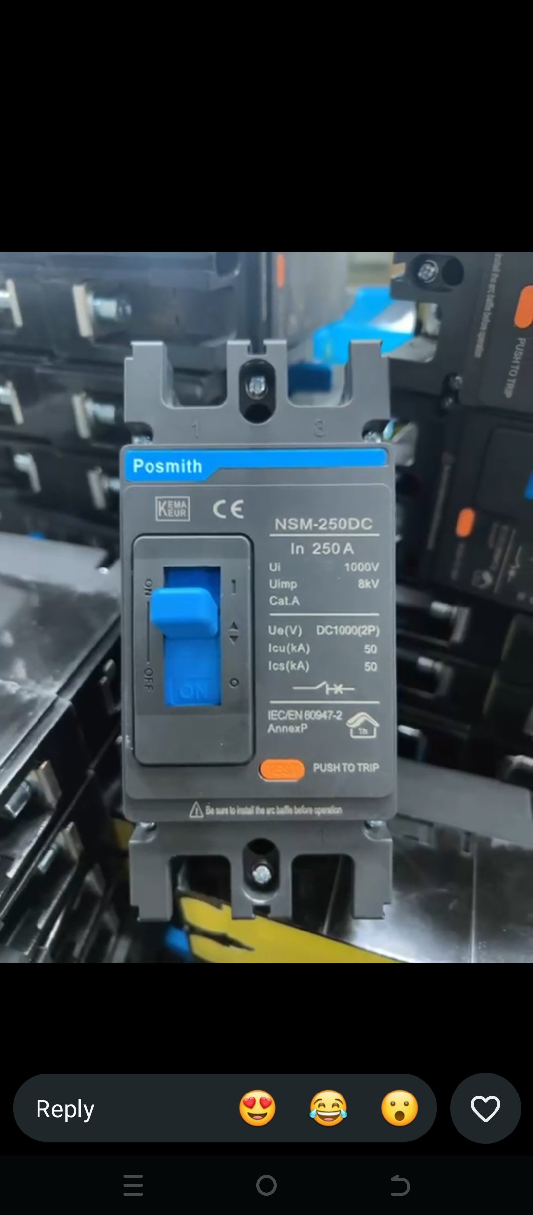 250A 2p DC mccb