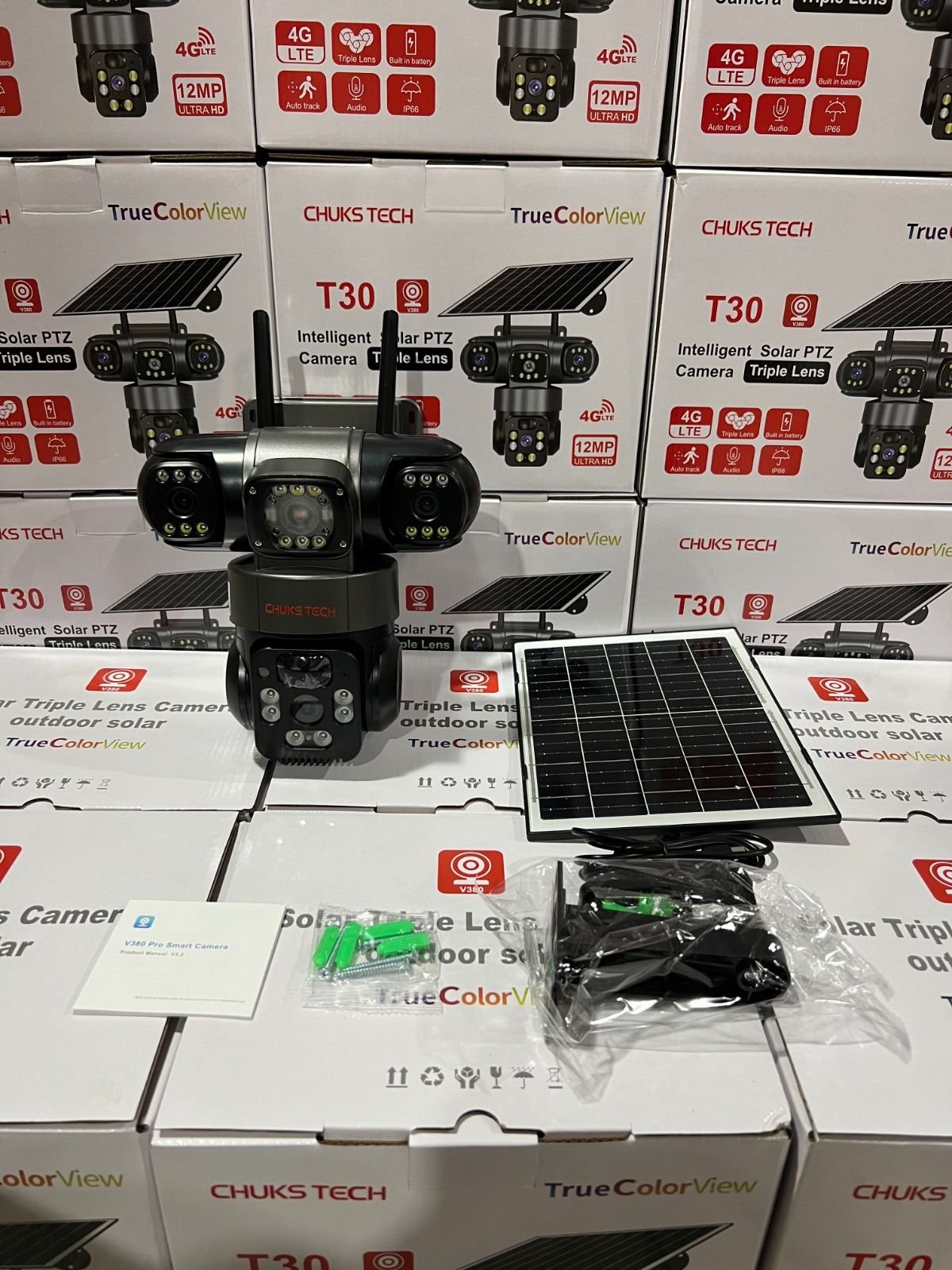 Intelligence solar PTZ camera Triple lens for sale in lagos