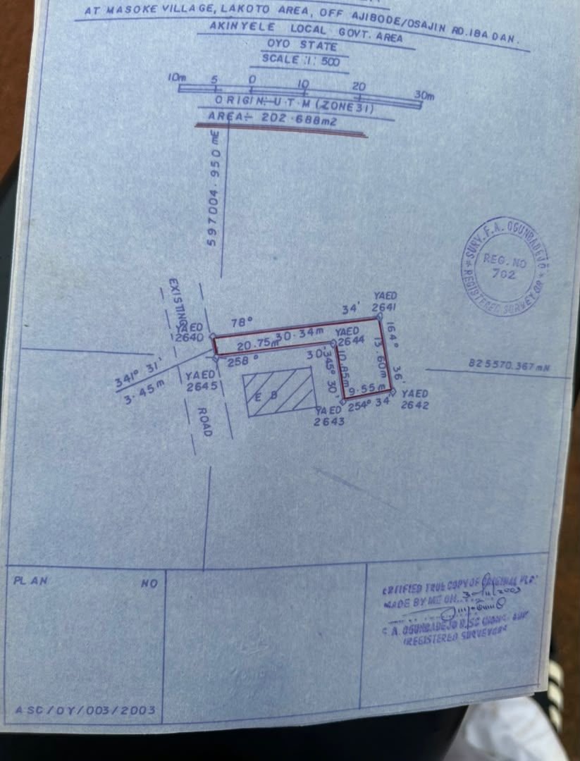 Land for sale at Apete, Ido local government Ibadan.