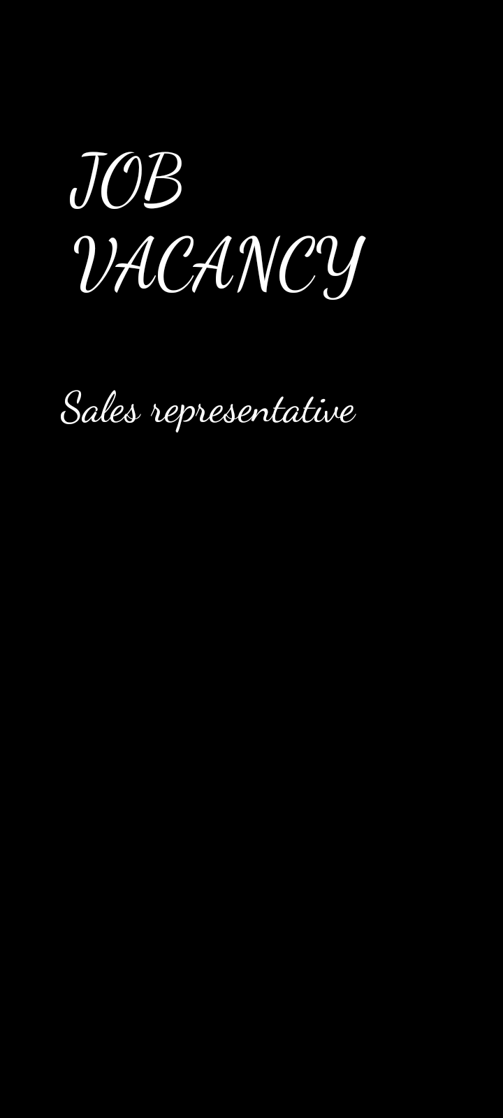 Sales representative Job vacancy